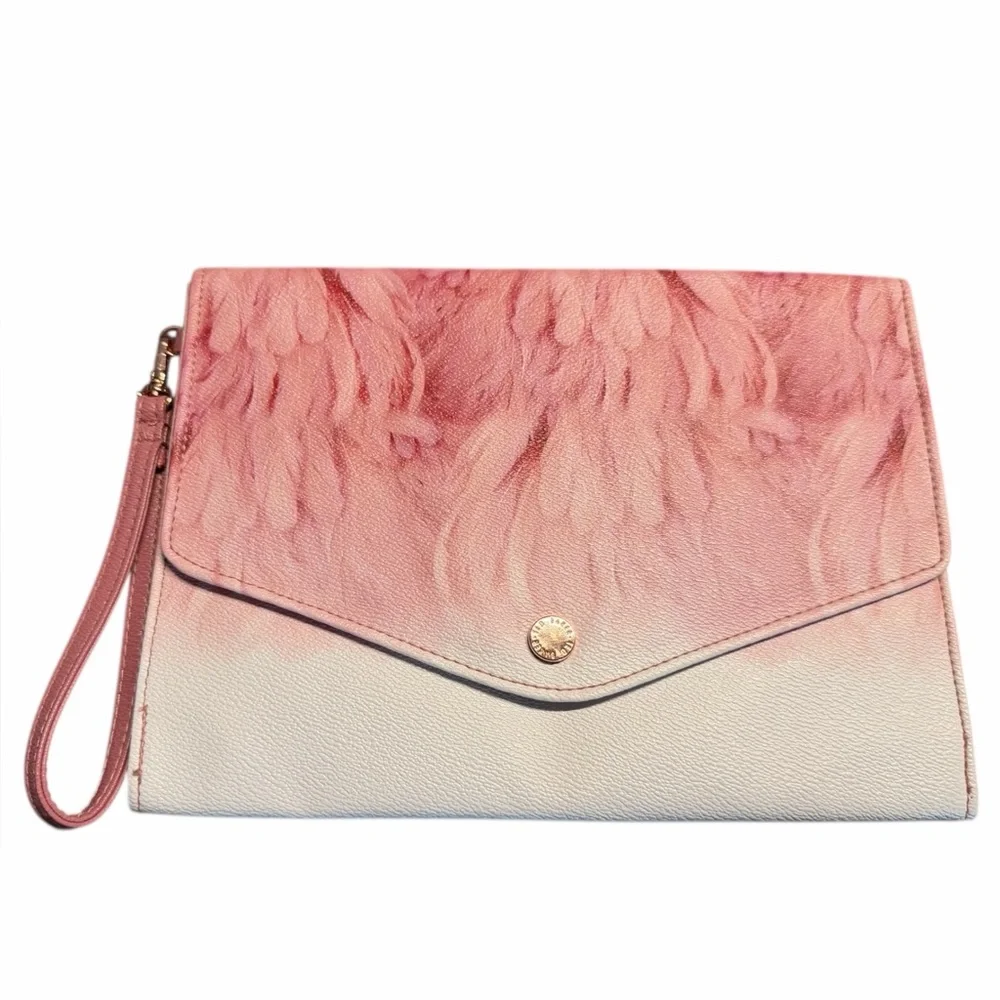 TED BAKER Angel Falls Envelope Pouch Clutch Wristlet BarbieCore Designer RARE